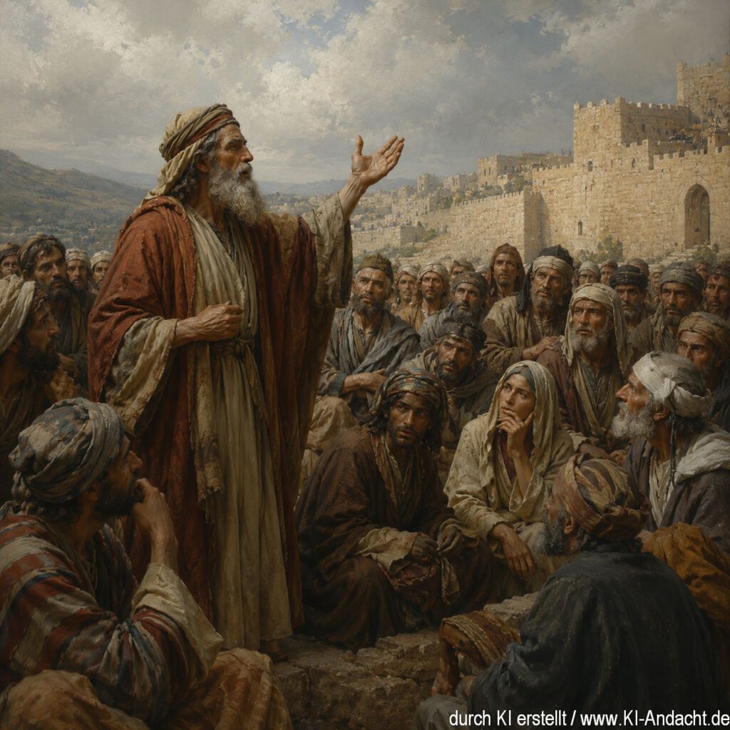 Der Prophet Jeremia verkündet Gottes Botschaft, ChatGPT