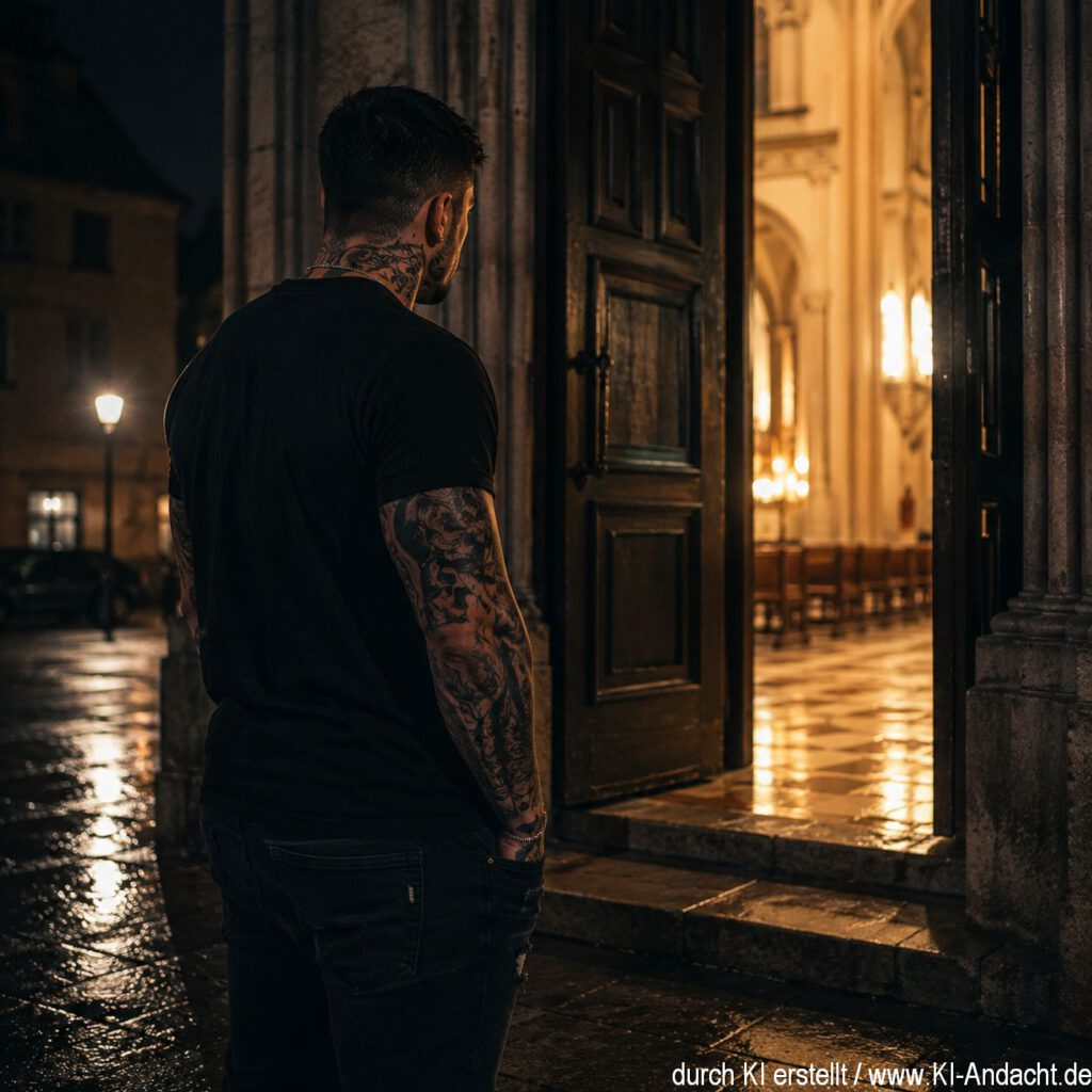 Unentschlossen vor der Kirche, ChatGPT