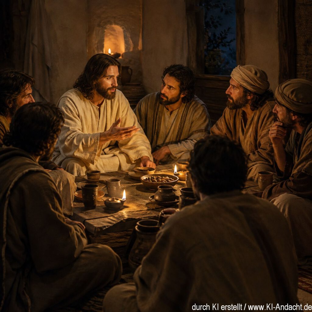 Jesus spricht am Abend vor seiner Kreuzigung mit seinen Jüngern, ChatGPT