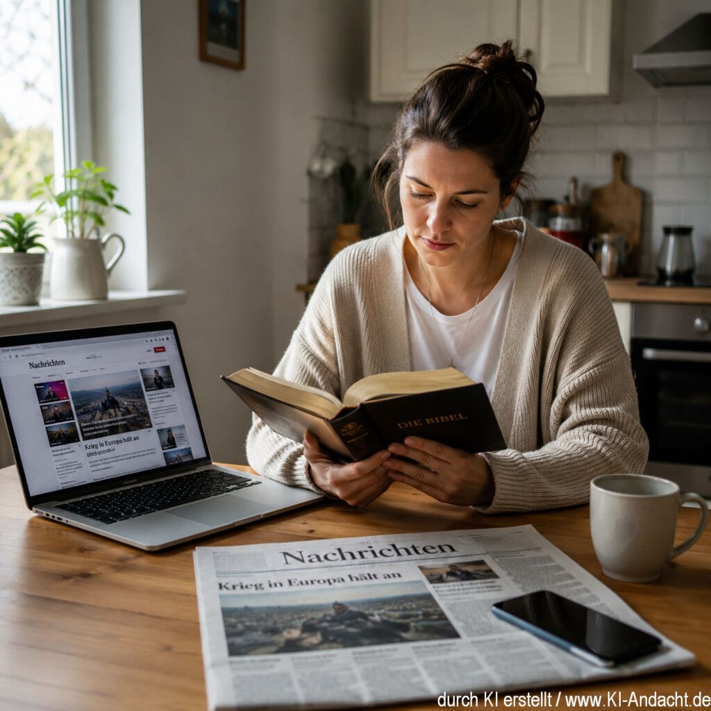 Schlagzeilen in der Zeitung und die Gute Nachricht in der Bibel, ChatGPT