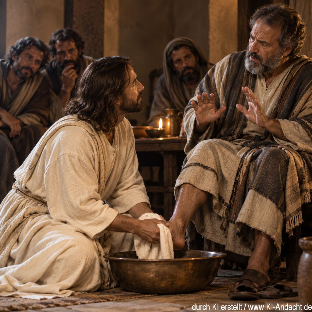 Jesus wäscht Petrus die Füße, ChatGPT