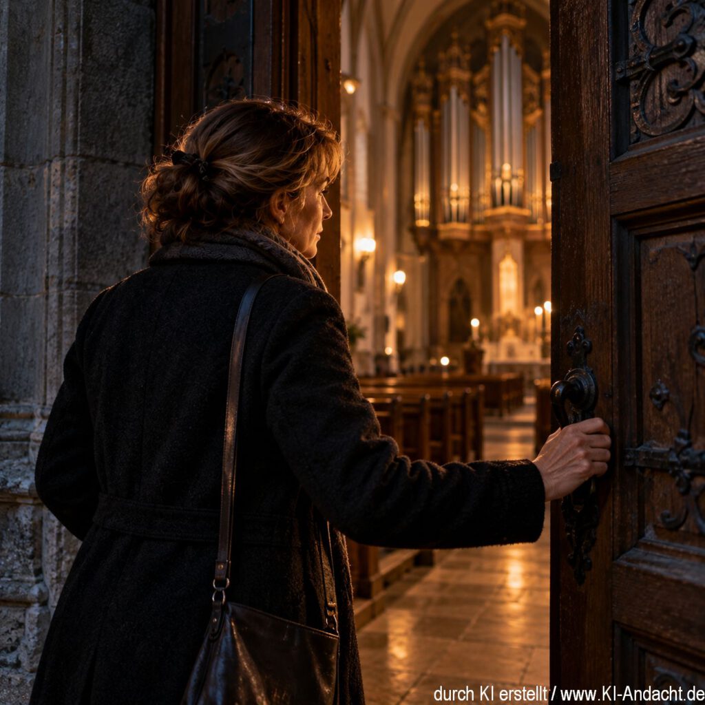 Durch die Kirchentür ins warme Licht